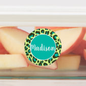 Individuelle Name Cool Leopard Tierfarbe Farbe hel Etiketten (Befestigt)