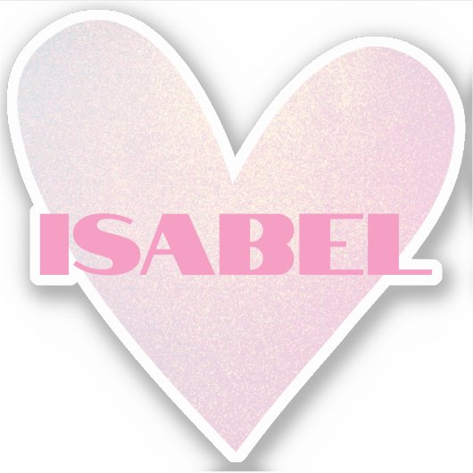 Individuelle Name Cool Pastel Heart Form Trendy St Aufkleber (Vorderseite)