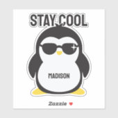 Individuelle Name cool Pinguin Aufkleber (Blatt)