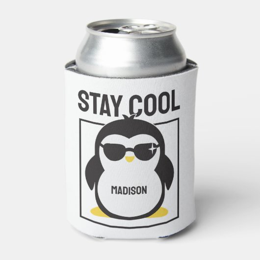 Individuelle Name cool Pinguin Dosenkühler (Kanne Vorderseite)