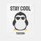 Individuelle Name cool Pinguin Fleecedecke (Vorderseite)