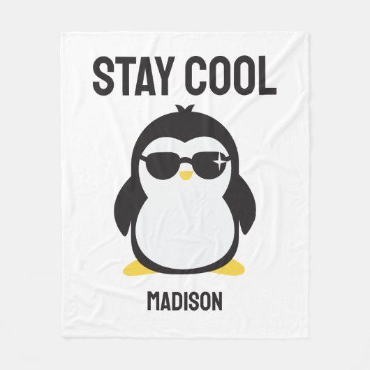 Individuelle Name cool Pinguin Fleecedecke (Vorderseite)