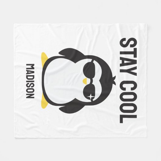 Individuelle Name cool Pinguin Fleecedecke (Vorderseite (Horizontal))