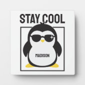 Individuelle Name cool Pinguin Fotoplatte (Vorderseite)