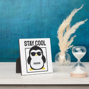Individuelle Name cool Pinguin Fotoplatte