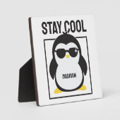 Individuelle Name cool Pinguin Fotoplatte (Vorderseite)