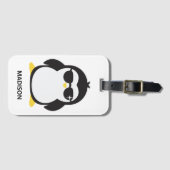 Individuelle Name cool Pinguin Gepäckanhänger (Vorderseite (Horizontal))
