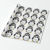 Individuelle Name cool Pinguin Geschenkpapier (Ungerollt)