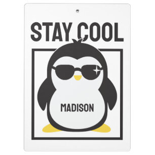Individuelle Name cool Pinguin Klemmbrett
