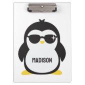 Individuelle Name cool Pinguin Klemmbrett (Vorderseite)