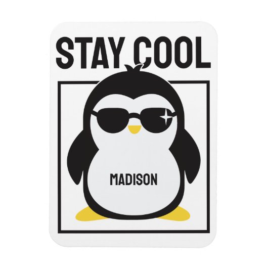 Individuelle Name cool Pinguin Magnet (Vertikal)
