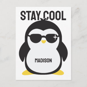 Individuelle Name cool Pinguin Postkarte