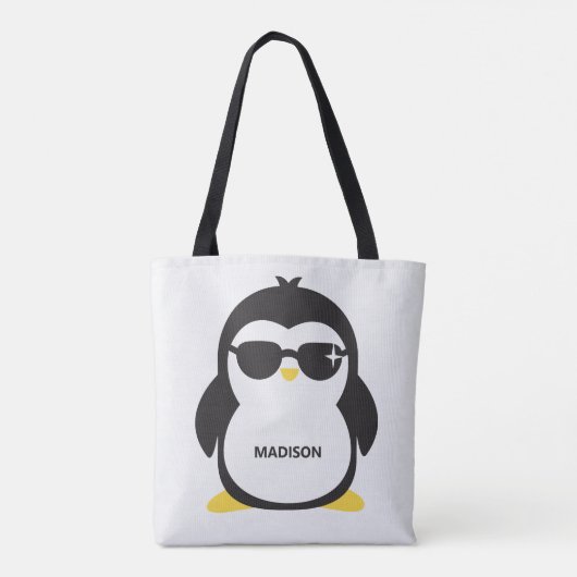 individuelle Name cool Pinguin Tasche (Rückseite)