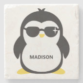 Individuelle Name cool Pinguin Untersetzer (Vorderseite)