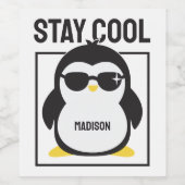 Individuelle Name cool Pinguin Weinetikett (Einzelnes Label)