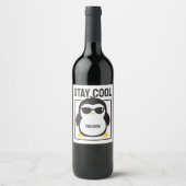Individuelle Name cool Pinguin Weinetikett (Vorderseite)