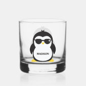 Individuelle Name cool Pinguin Whiskyglas (Rückseite)