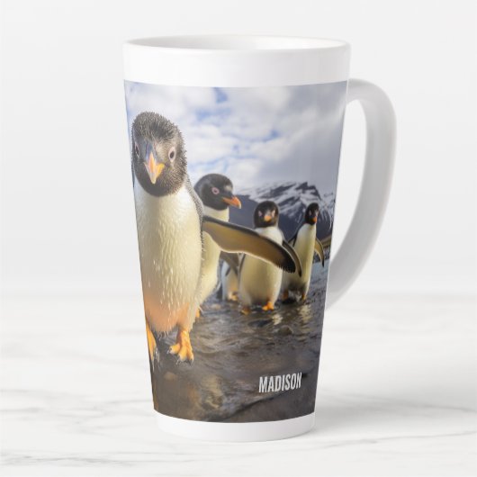 Individuelle Name Cool Pinguine Milchtasse (Rechte Ecke)