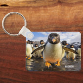 Individuelle Name Cool Pinguine Schlüsselanhänger (Rückseite)