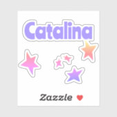 Individuelle Name Cool Rainbow Pink Space Galaxy S Aufkleber (Blatt)