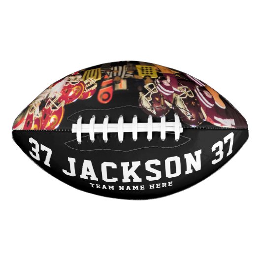 Individuelle Name Cool Schwarz/Weiß-Foto-Teamnumme Football (Vorderseite)