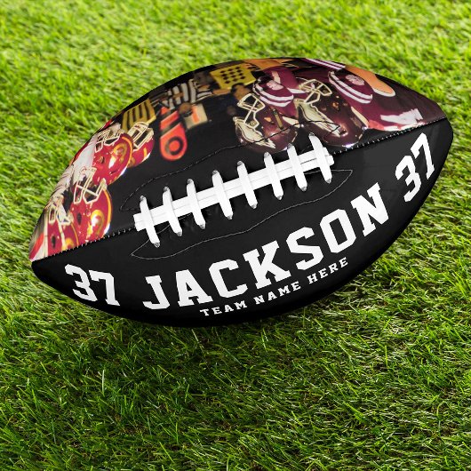 Individuelle Name Cool Schwarz/Weiß-Foto-Teamnumme Football