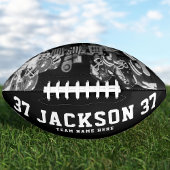 individuelle Name Cool Schwarzweiß-Foto-Teamnummer Football