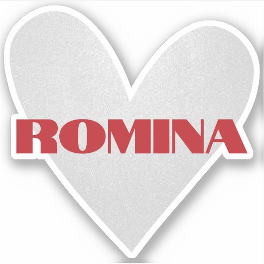 Individuelle Name Cool Silberherz Form Trendy Stil Aufkleber (Vorderseite)