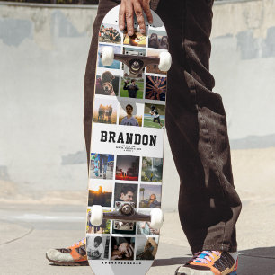 Individuelle Name Cool Trendy Instagram FotoCollag Skateboard