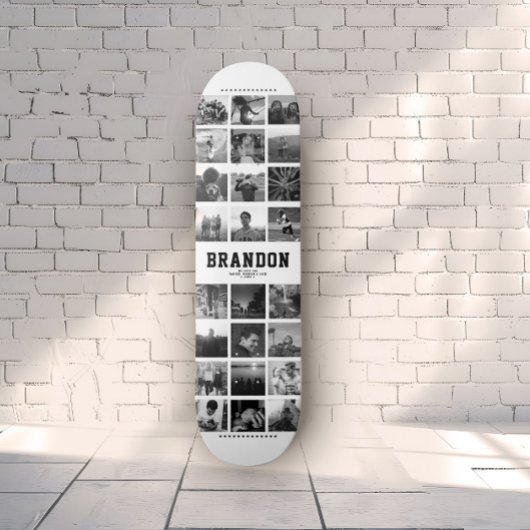 Individuelle Name Cool Trendy Instagram FotoCollag Skateboard