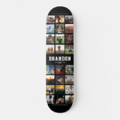 Individuelle Name Cool Trendy Instagram FotoCollag Skateboard (Vorderseite)