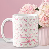 Individuelle Name Coquette Pink Bow Kaffeetasse