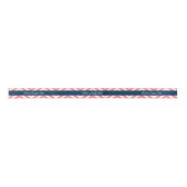Individuelle Name Coral and Navy Blue Chevrons Satinband (Vorderseite)