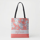 Individuelle Name Coral Pink Passion Blume Tasche (Vorderseite)