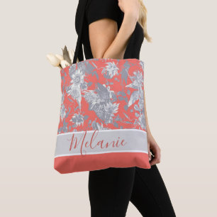 Individuelle Name Coral Pink Passion Blume Tasche