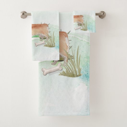 Individuelle Name Corgi Pet Dog Badhandtuch Set (Insitu)