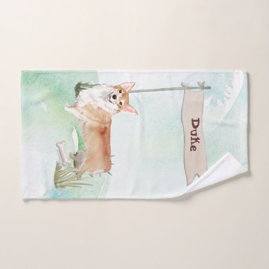 Individuelle Name Corgi Pet Dog Badhandtuch Set (Handtuch)