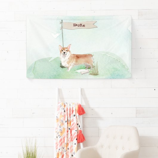 Individuelle Name Corgi Pet Dog Banner (Insitu)