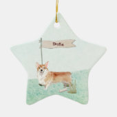 Individuelle Name Corgi Pet Dog Keramik Ornament (Vorne)