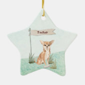 Individuelle Name Corgi Pet Dog Keramik Ornament (Hinten)