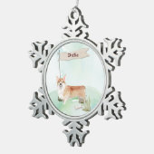 Individuelle Name Corgi Pet Dog Schneeflocken Zinn-Ornament (Rechts)
