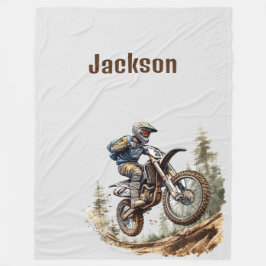 Individuelle Name Cosy Dirtbike Blanket Geschenkfa Fleecedecke