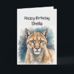 Individuelle Name Cougar Birthday Funny Karte<br><div class="desc">Individuelle Name Cougar Birthday Spaß für den Freund, der jetzt über dem Hügel ist</div>