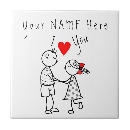 Individuelle Name Couple Keramik TIle Gift - I Lie Fliese (Vorderseite)