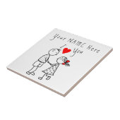 Individuelle Name Couple Keramik TIle Gift - I Lie Fliese (Seite)