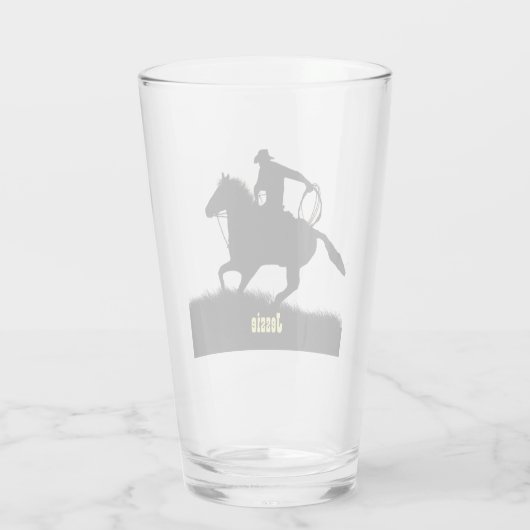 Individuelle Name Cowboy Glas (Rückseite)