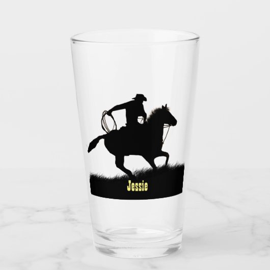 Individuelle Name Cowboy Glas (Vorderseite)