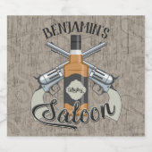 Individuelle Name Cowboy Revolver Gun Whiskey Salo Bierflaschenetikett (Einzelnes Label)