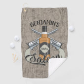 Individuelle Name Cowboy Revolver Gun Whiskey Salo Golfhandtuch (Insitu)