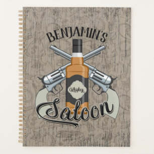 Individuelle Name Cowboy Revolver Gun Whiskey Salo Planer